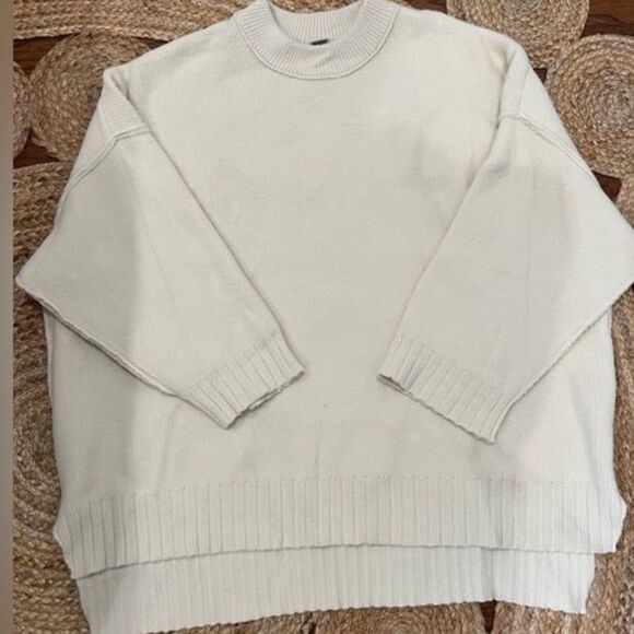 Free People cream beige easy street tunic sweater - Picture 1 of 5